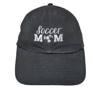 Soccer Mom Slideback Hat Black One Size Embroidered Adjustable Dalix